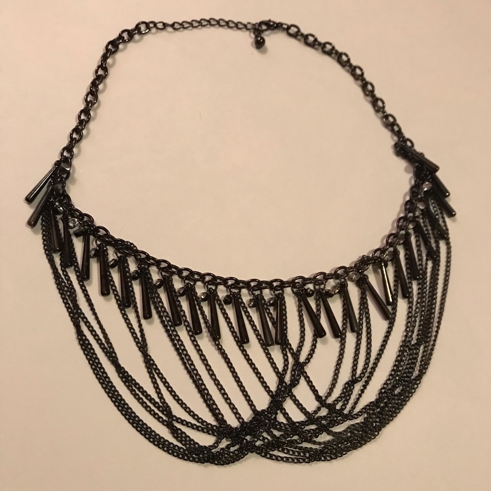 Black Chain Layered Necklace